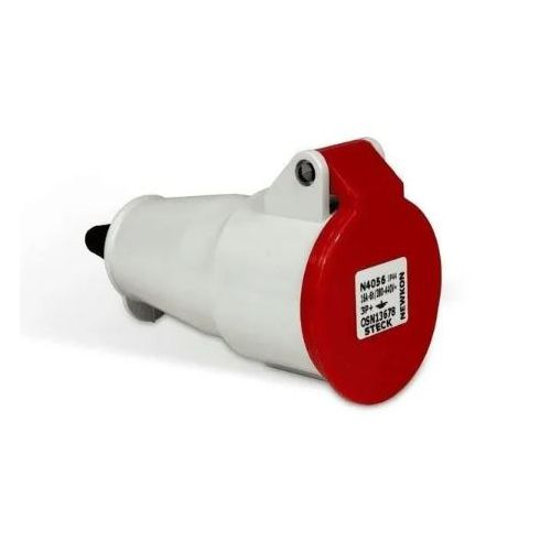 Imagem Produto ACOPLAMENTO BLINDADO EXTENSAO 4 POLOS 16A 380/440VCA 6H VERMELHO IP44 H4056 - STECK