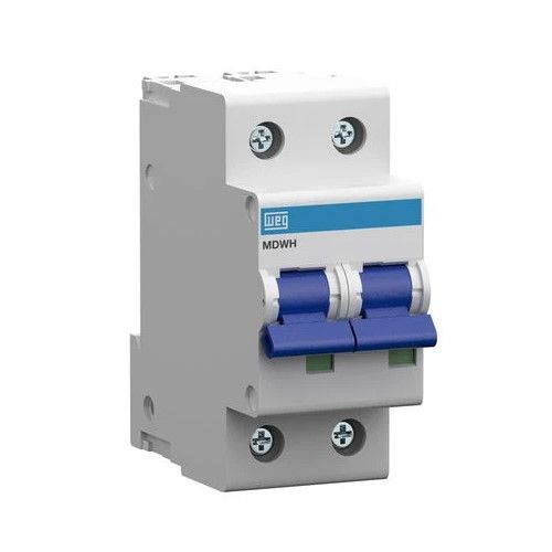 Imagem Produto DISJUNTOR DIN 2 POLOS B25 10KA/400V E 10KA/230V ICN MDWH-B25-2 - WEG