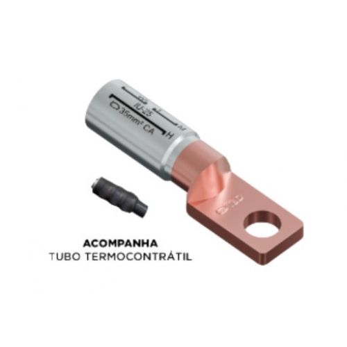 Imagem Produto TERMINAL COMPRESSAO BIMETALICO P/DISJUNTOR P/CABO 95MM FURO 8MM - INTELLI