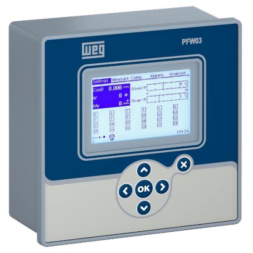 Imagem do produto CONTROLADOR FATOR POTENCIA TRIFASICO 24 SAIDAS 95/272V PFW03-T24 - WEG