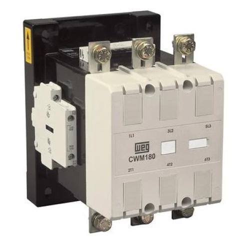 Imagem Produto CONTATOR PRINCIPAL TRIPOLAR 180A 2NA2NF 110VCA/255VCC 50/60HZ CWM180-22-30E65 - WEG