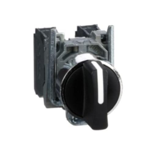 Imagem Produto COMUTADOR METALICO ARO CR 22,5MM CURTO C/TRAVA 3 POSICOES 45°PRETO - SCHNEIDER