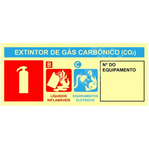 Imagem Produto PLACA DE SINALIZACAO PLASTICA EXTINTOR GAS CARBONICO (CO2) 8X20CM - PRINTLUX