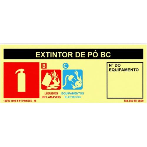 Imagem Produto PLACA DE SINALIZACAO PLASTICA EXTINTOR PO BC 8X20CM - PRINTLUX