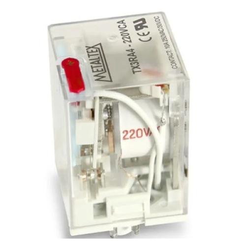 Imagem Produto RELE ENCAIXE 10A 220V 3 CONTATOS REVERSIVEIS C/LED - METALTEX