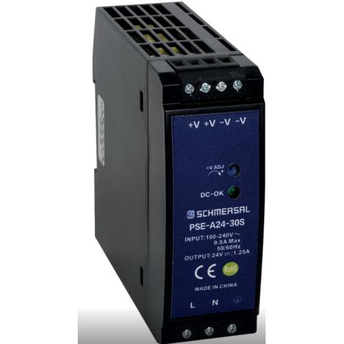 Imagem Produto FONTE ALIMENTACAO CHAVEADA 1,2A ENTRADA 100/240V SAIDA 24VCC ( P/TRILHO DIN) - ACE SCHMERSAL