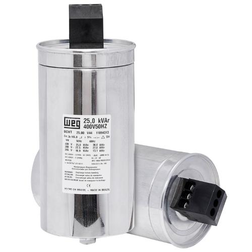 Imagem Produto CAPACITOR TRIFASICO P/CORRECAO FATOR POTENCIA 17.5KVAR 380V UCWT17 Q26 HD - WEG