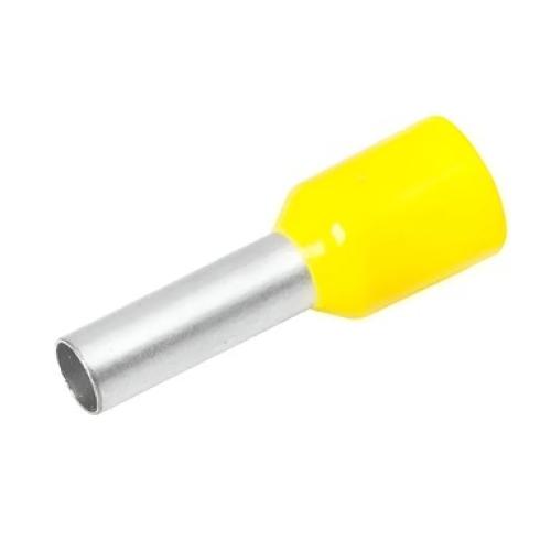 Imagem Produto TERMINAL PRE ISOLADO TUBULAR 6MM AMARELO LONGO (VALOR DE 100 PECAS) - ROHDINA