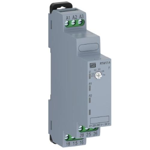 Imagem Produto RELE DE TEMPO 0,6S/60 SEGUNDOS 110/130V C/RETARDO NA ENERGIZAÇÃO RTW17-A01U060SE37 - WEG