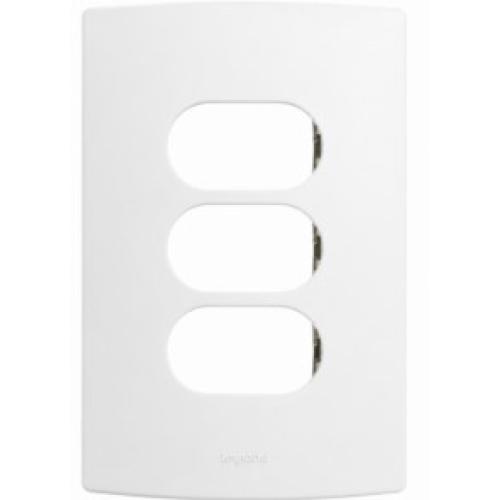 Imagem Produto PLACA 4X2 COM 3 ESPACOS SEPARADOS  BRANCA VIVA COM SUPORTE - PIAL