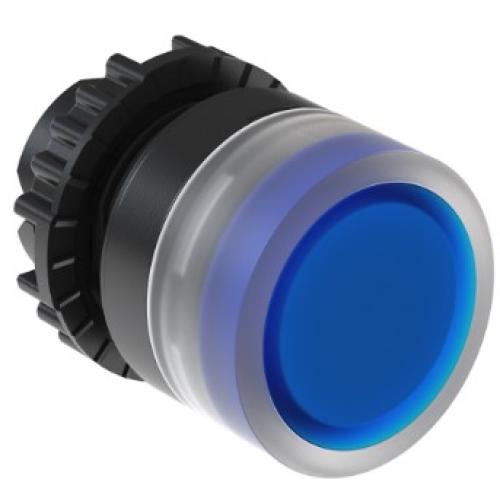 Imagem Produto BOTAO PLASTICO IMPULSO FACEADO 22,0 AZUL REDONDO ARO PRETO CSW-BFI4-WH - WEG