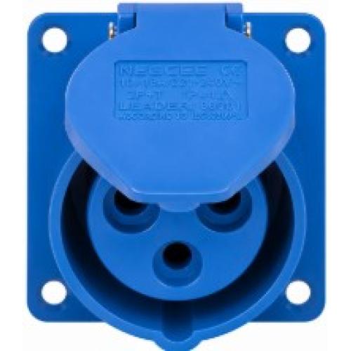 Imagem Produto TOMADA BLINDADA EMBUTIR 3 POLOS 32A 200/250V 6 HORAS AZUL IP44 TEWD-32P3H6E57 - WEG