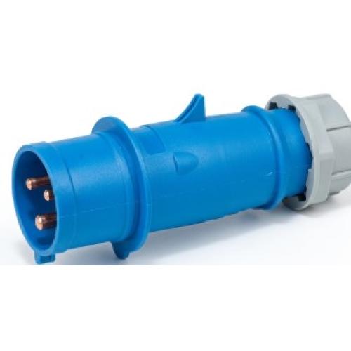 Imagem Produto PLUG BLINDADO MACHO 4 POLOS 63A 200/250V 9 HORAS AZUL IP67 PIW-63P4H9E57 - WEG