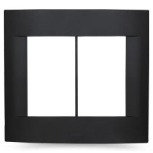 Imagem Produto PLACA 4X4 COM 6 ESPACOS HORIZONTAL  ACETINADO PRETA SEM SUPORTE SATINATA - PEZZI