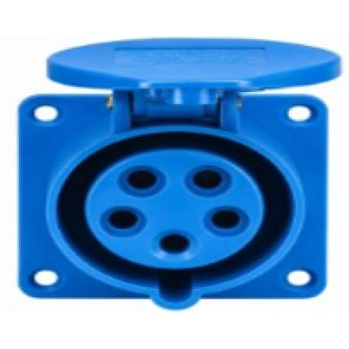 Imagem Produto TOMADA BLINDADA EMBUTIR 5 POLOS 32A 220/240V 9 HORAS AZUL IP44 TEWD-32P5H9E57 - WEG