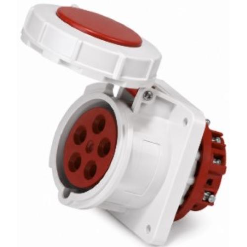 Imagem Produto TOMADA BLINDADA EMBUTIR 5 POLOS 63A 380/440V 6 HORAS VERMELHO IP67 TEW-63P5H6E53 - WEG