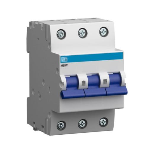 Imagem Produto DISJUNTOR DIN 3 POLOS C100 10KA 230/400V ICN MDWH-C100-3 - WEG