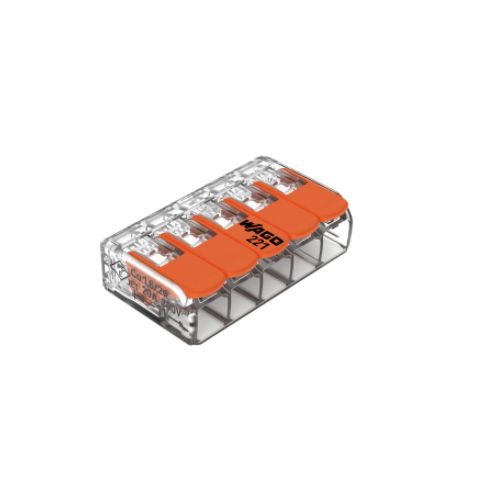 Imagem Produto CONECTOR EMENDA 5POLOS 0,14-4,0MM TRANSPARENTE - WAGO
