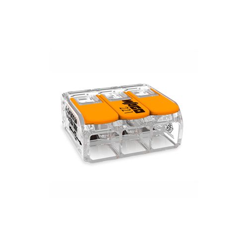 Imagem Produto CONECTOR EMENDA 3POLOS 0,5-6,0MM TRANSPARENTE - WAGO