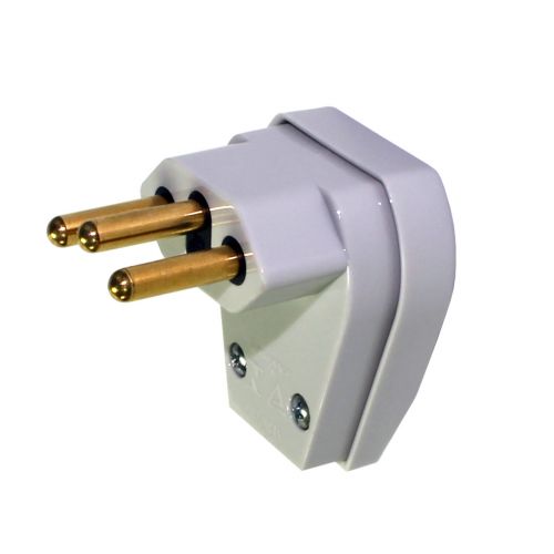 Imagem Produto PLUG MACHO TRIANGULAR SAIDA LATERAL 2P+T 10A CINZA - PEZZI
