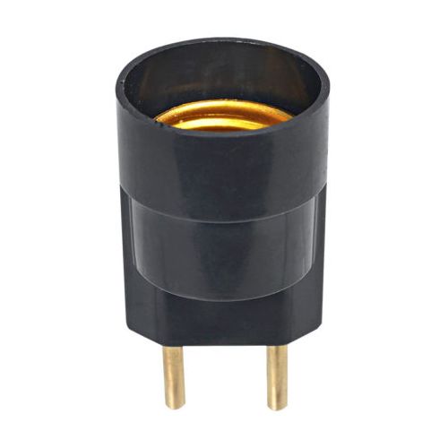 Imagem Produto SUPORTE TERMOPLASTICO E27 COM PLUG 2 PINOS PRETO - G20