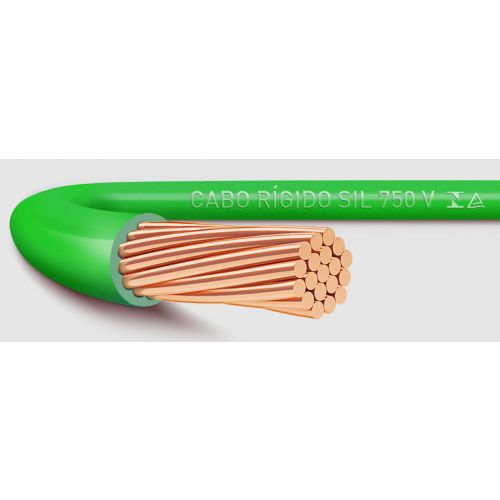 Imagem Produto CABO RIGIDO COBRE PVC 70G 750V 1X10MM VERDE - SIL