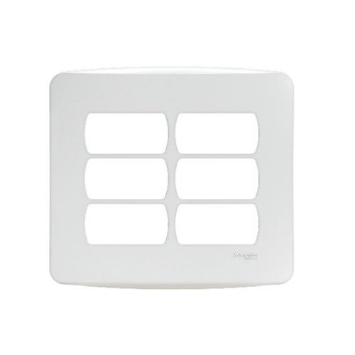 Imagem Produto PLACA 4X4 COM 6 ESPACOS HORIZONTAL MILUZ BRANCA COM SUPORTE - SCHNEIDER