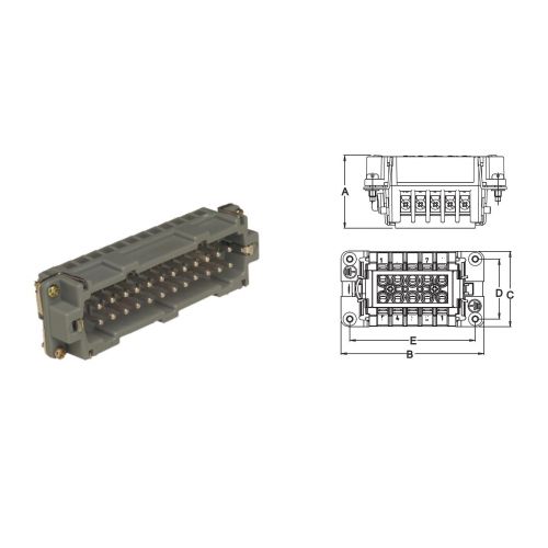 Imagem Produto MIOLO MACHO 10 POLOS 16A 600VCA SMP10 - STECK