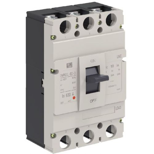 Imagem Produto DISJUNTOR CAIXA MOLDADA 3 POLOS 630A 35KA EM 400V DWP630L-630-3 - WEG