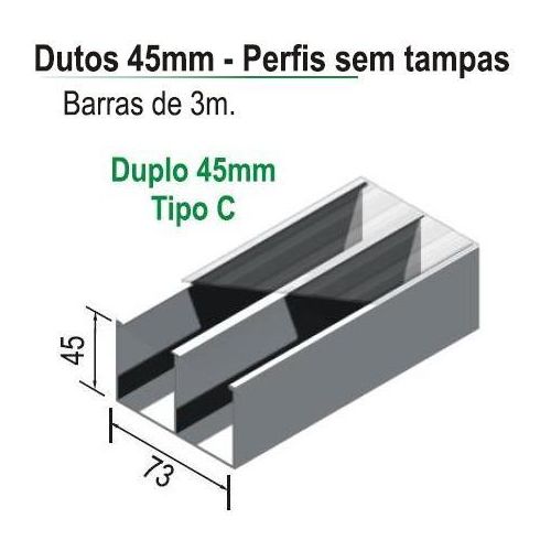 Imagem Produto CANALETA ALUMINIO DUPLA TIPO D 73X45X3000MM BEGE (SEM TAMPA)CANALETA ALUMINIO DUPLA TIPO D 73X45X3000MM BEGE (SEM TAMPA) - DUTOTEC