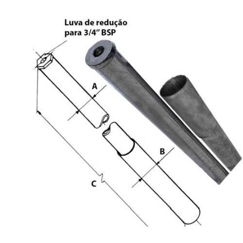 Imagem Produto MASTRO GALVANIZADO A FOGO SIMPLES 1 1/2 3 METROS SPDA