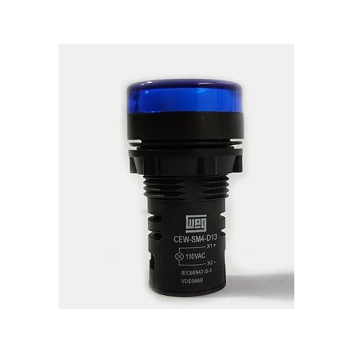 Imagem Produto SINALEIRO PLASTICO LED 22,0MM 24VCA/CC AZUL REDONDO CEW-SM4-E26 - WEG