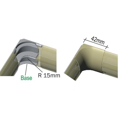 Imagem Produto CURVA P/CANALETA ALUMINIO VERTICAL INTERNA 90G 53X14MM - DUTOTEC